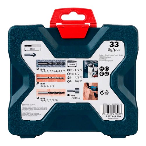 Kit de Pontas e Brocas X-Line com 33 Peças 2607017398 Bosch