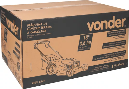 Máquina Cortadora de Grama 3,6 HP a Gasolina 18" MGV184T Vonder