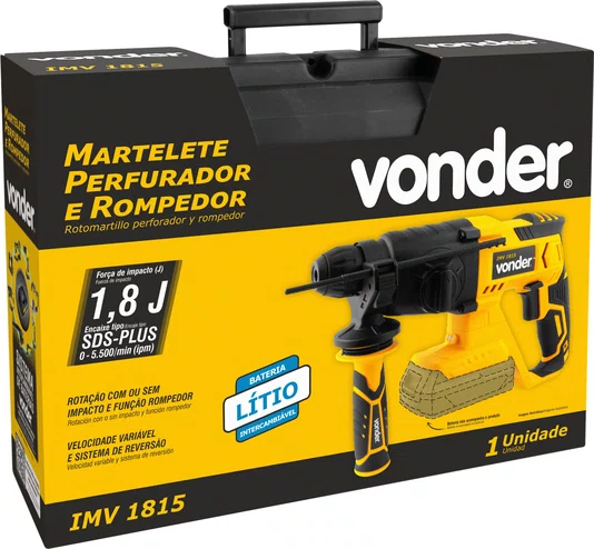 Martelete Perfurador e Rompedor 18V IMV1815 Sem Bateria e Carregador Vonder