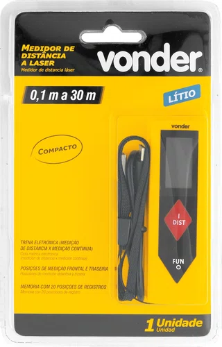 Medidor de Distância a Laser 30m Compacto Vonder