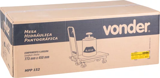 Mesa Hidráulica Pantográfica 1000 kg MPP1000 Vonder
