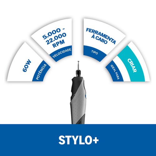 Micro Retífica Stylo+ Dremel Bivolt com 11 Acessórios