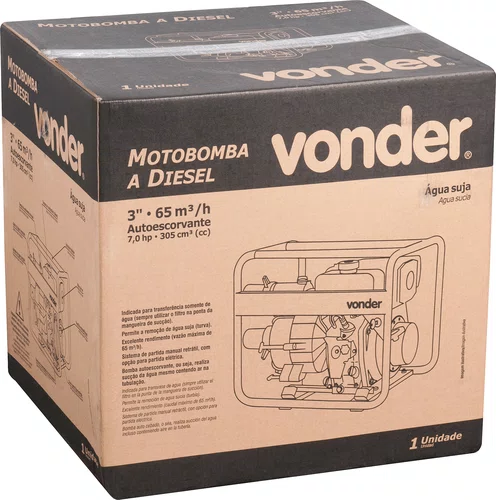 Motobomba Diesel 3" para Água Suja Vonder
