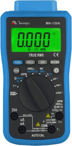 Multímetro Digital Automotivo Dwell 0 A 180°(2 A 8Cil) MA-120A Minipa