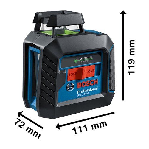Nível a Laser Bosch 10M GLL 2-20G Verde com Suporte