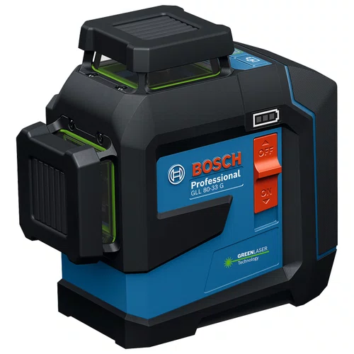 Nível a Laser 30m 3 Linhas com Receptor Bateria GLL 80-33 G Bosch