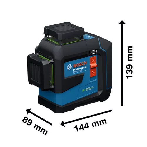 Nível a Laser 30m 3 Linhas com Receptor Bateria GLL 80-33 G Bosch