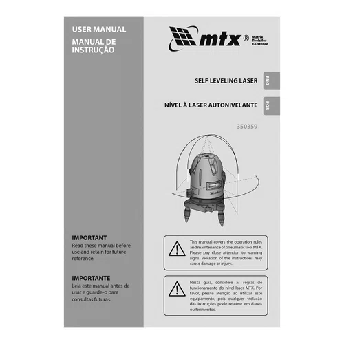 Nivel Laser Rotativo 10M Com Nivelamento Automático 350359 MTX