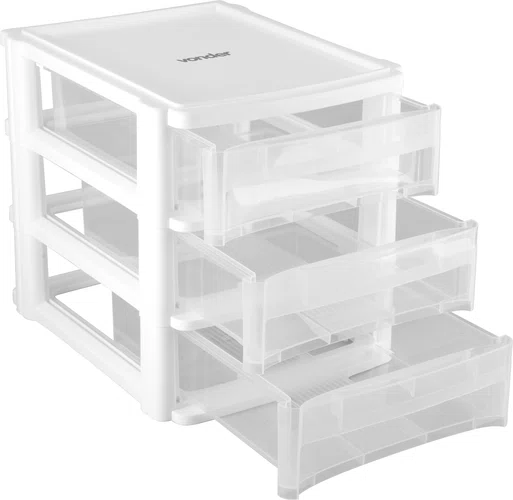 Organizador Plástico 3 Gavetas OPV 0271 Vonder