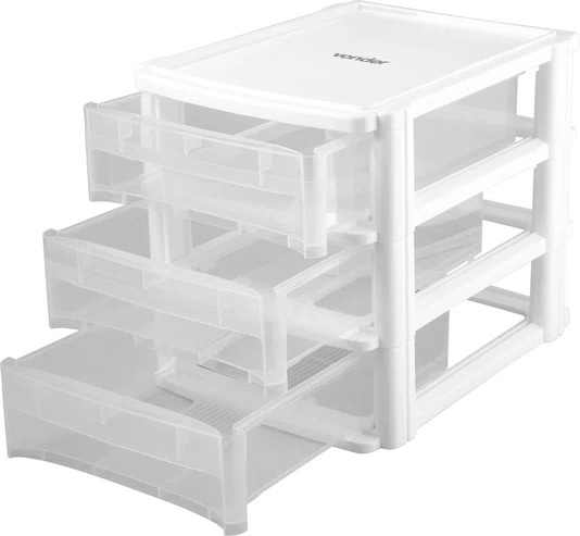 Organizador Plástico 3 Gavetas OPV 0271 Vonder