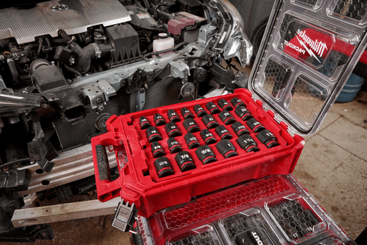 Jogo Soquete Impacto Packout Enc. 1/2" Curto 27 Pçs Mm/Pol 49-66-6804 Milwaukee