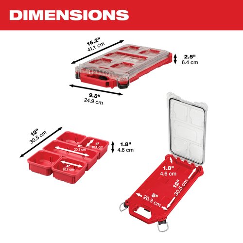 Packout Organizador Compacto Perfil Baixo 48-22-8436 Milwaukee