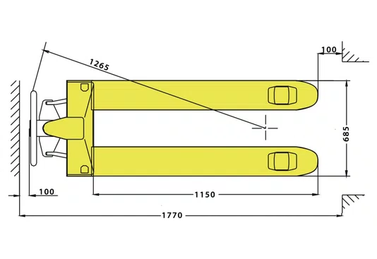 Paleteira Hidráulica MTP 2 Toneladas V2 X 685 Roda Nylon Menegotti