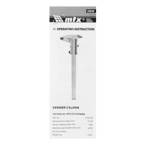Paquimetro Universal 150mm Escala 0,02mm 3163159 MTX