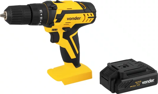 Parafusadeira e Furadeira com Impacto 12V Kit com 74 Peças Vonder