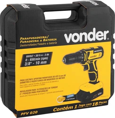 Parafusadeira/Furadeira 20V Bivolt PFV020 Vonder