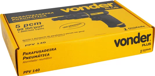 Parafusadeira Pneumática 1/4" PPV 140 Vonder Plus