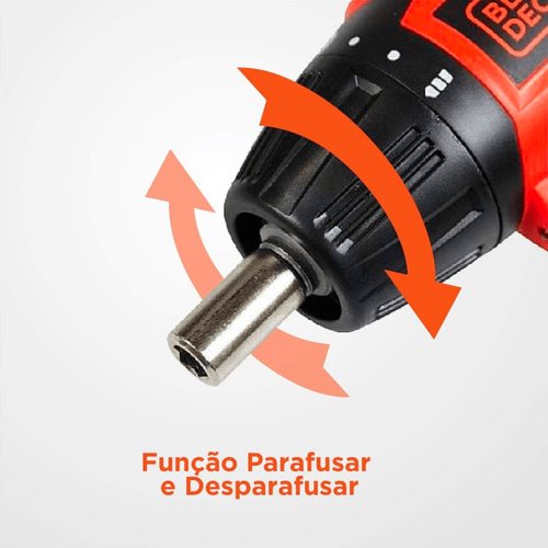 Parafusadeira a Bateria 4.8V Bivolt KC4815B-BR Black & Decker