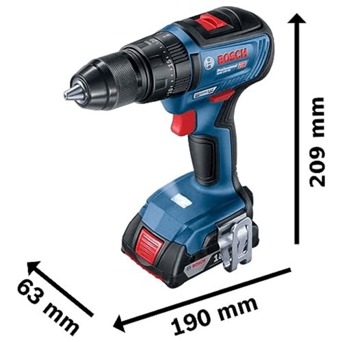 Parafusadeira e Furadeira Bosch GSB 18V-50 Brushless com Maleta Carregador e Bateria 2Ah