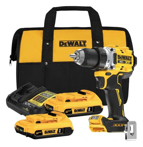 Parafusadeira/Furadeira 1/2" 20V MAX Li-Ion Brushless com 2 Baterias 2 Ah + Carregador + Bolsa DCD801D2-BR – DEWALT