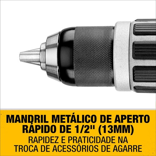 Parafusadeira Furadeira Impacto 1/2" 20v Max Xr Li-Ion DCD796B-B3 DeWalt