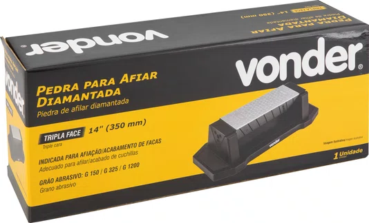 Pedra Afiar Diamantada 14" Tripla Face Vonder