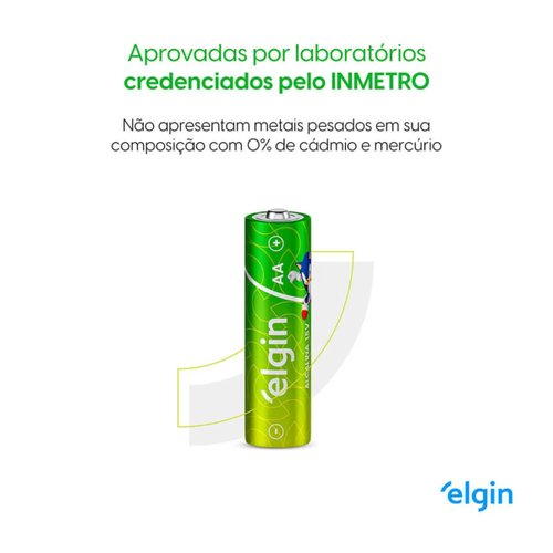 Pilha Alcalina AA 1,5V Blister Com 4 Peças Elgin