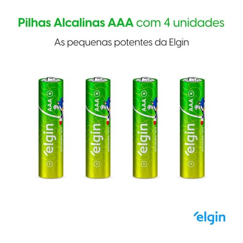 Pilha Alcalina AAA Palito Blister Com 4 Peças Elgin