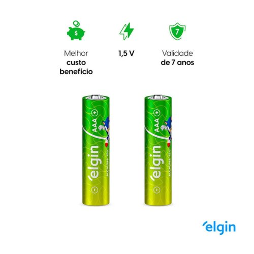Pilha Alcalina AAA Palito Blister Com 4 Peças Elgin