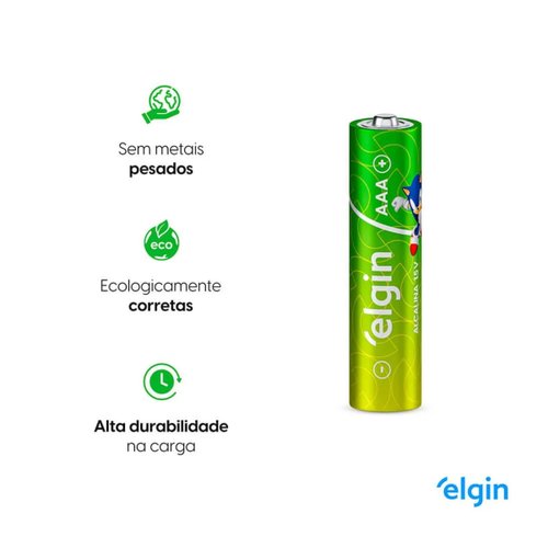 Pilha Alcalina AAA Palito Blister Com 4 Peças Elgin