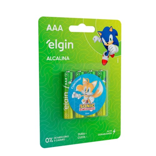 Pilha Alcalina AAA Palito Blister Com 4 Peças Elgin