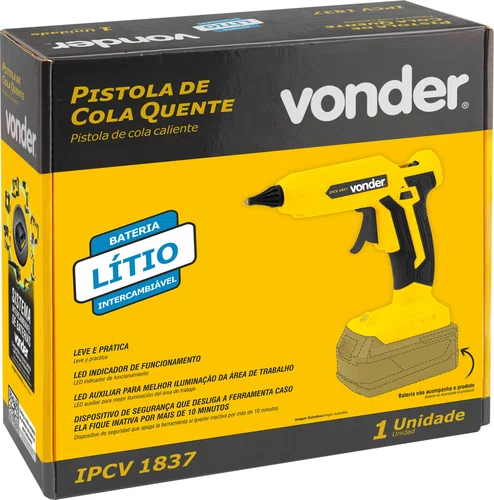 Pistola de Cola Quente 18V IPCV1837 Sem Bateria Vonder