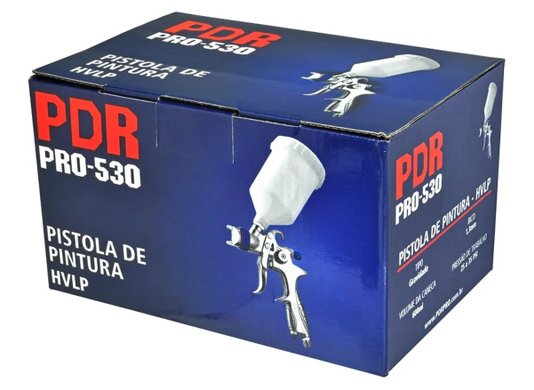 Pistola de Pintura Gravidade HVLP Bico 1,3mm 600ml PDR