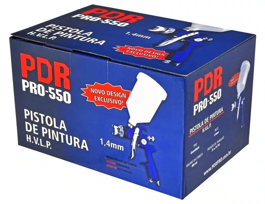 Pistola de Pintura Gravidade HVLP Bico 1,7mm 600ML PRO-550/1.7 PDR
