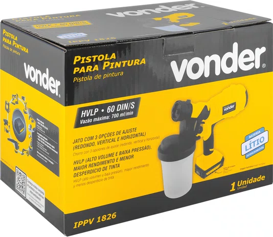 Pistola de Pintura 18V IPPV1826 Sem Bateria e Carregador Vonder