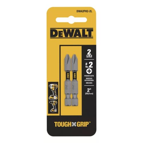 Ponta Bit Phillips Tough Grip Cruzada Com 2 Peças DWA2PH2-2L DeWalt