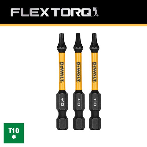 Ponta Torx T10 FlexTorq 2-1/4" 3 Peças DWAF2TX10IR3 DeWalt