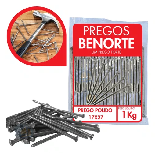 Prego com Cabeça 17 x 27 1 kg Benorte