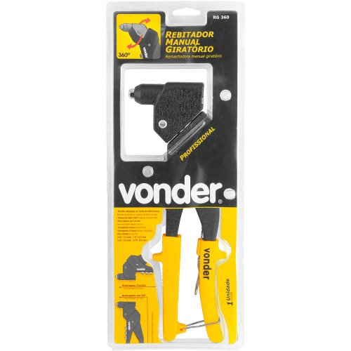 Rebitador Manual  2,4 a 4,8mm RG360 Cabeça Giratória Vonder