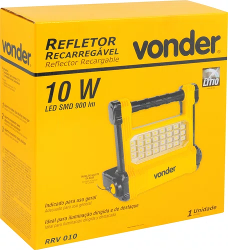 Refletor Recarregável LED SMD 10W RRV010 – Vonder