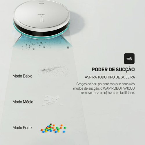 Robô Aspirador Inteligente Robot W1000 Com Mapeamento Wap