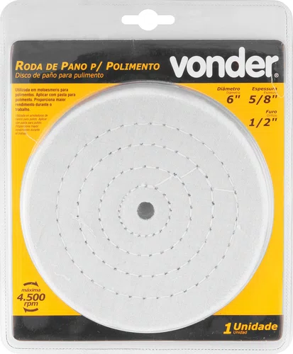 Roda de Pano para Polimento 6 Pol Vonder