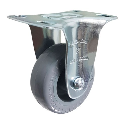 Rodízio Fixo + Giratório 2” 210 BP Cinza 45kg Rod-Car
