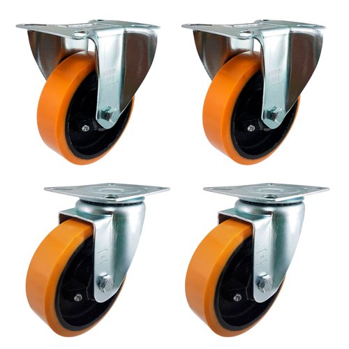 Rodízio Fixo + Giratório 5” 514 UFN 300kg PU Rod-Car