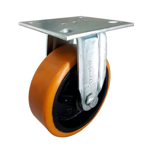 Rodízio Fixo + Giratório 6” 62 UFK 450kg PU Laranja Rod-Car