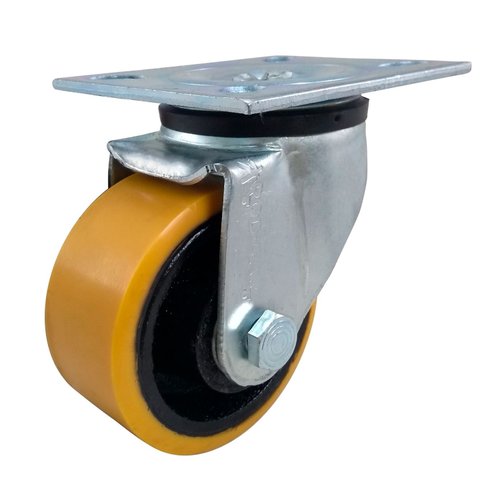 Rodízio Giratório 4” GIR 42 UFK 400kg PU Laranja Rolamento 122678 2un Rod-Car