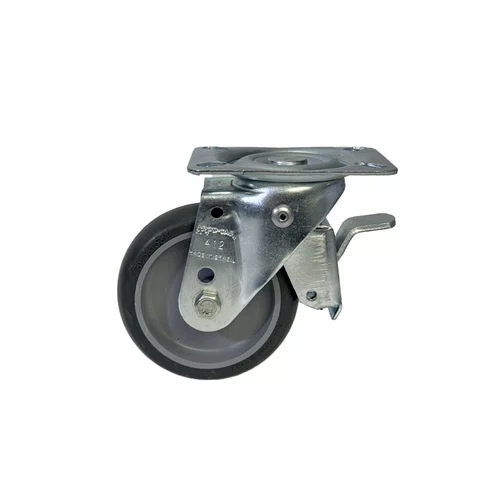 Rodízio Giratório 4” GLROA 412 BP Cinza Com Freio 116208 Rod-Car