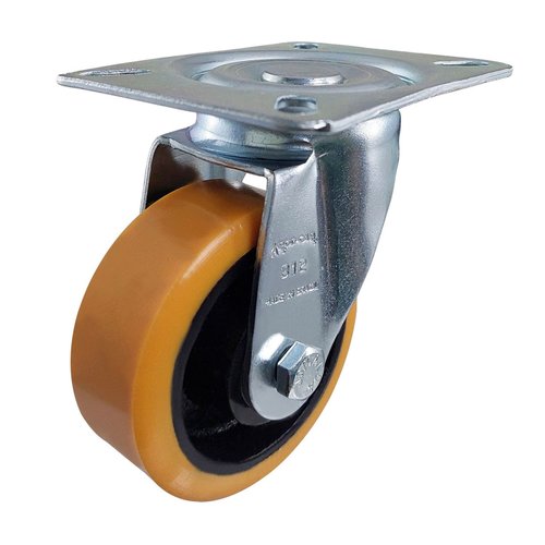 Rodízio Giratório 4un 3” 312 UFK 170kg PU Laranja Rod-Car