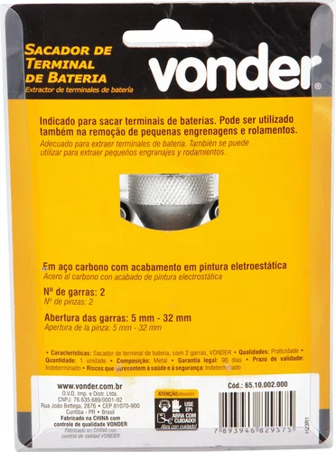 Saca Terminal de Baterias com 2 Garras Vonder
