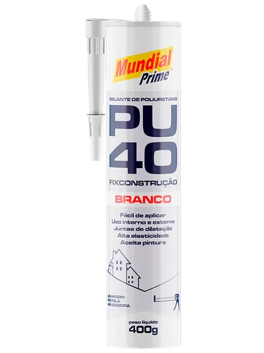 Selante De Poliuretano Pu40 400Gr Branco Mundial Prime